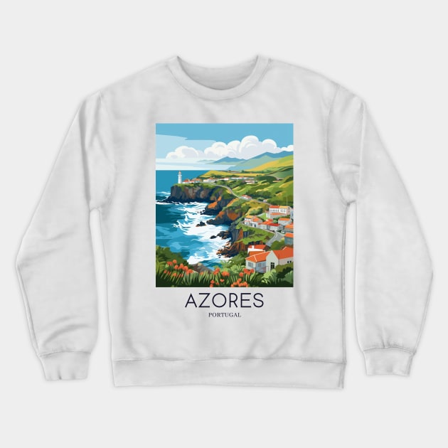 A Pop Art Travel Print of Azores - Portugal Crewneck Sweatshirt by Studio Red Koala